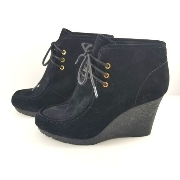 Michael Kors Rory Wedge Booties in Black Suede Size 10M. S659 - Picture 3 of 8